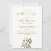 Invitation Daisy Celebration of Life Funeral (Devant)
