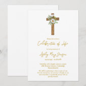 Invitation Daisy Cross Celebration of Life Funeral (Devant / Derrière)