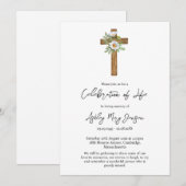 Invitation Daisy Cross Celebration of Life Funeral (Devant / Derrière)