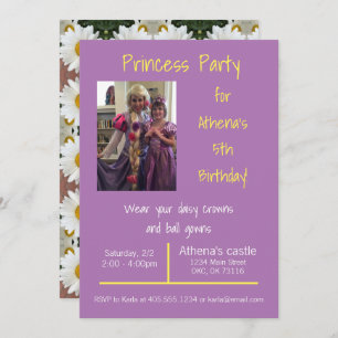 Invitation Daisy Crowns and Ball Gowns Princess Party Invitat