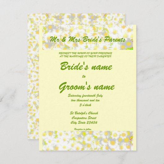 Invitation Daisy Daisy (Devant / Derrière)