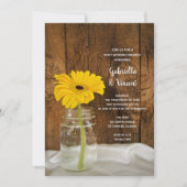 Invitation Daisy dans un pot Mason pour le brunch d'après mar (Devant)