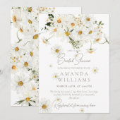 Invitation Daisy Elegant Wildflower Modern Bridal Shower (Devant / Derrière)