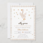 Invitation Daisy En vichy Baby shower de la ferme de printemp (Devant)