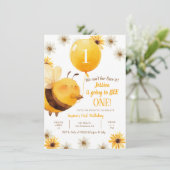 Invitation Daisy et Bee Sunflower Premier anniversaire (Debout devant)