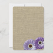 Invitation Daisy et Burlap Lavender Purple (Dos)