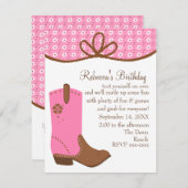 Invitation Daisy et Lasso Cowgirl Boot (Devant / Derrière)