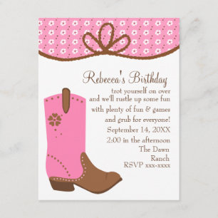 Invitation Daisy et Lasso Cowgirl Boot