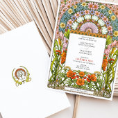 Invitation Daisy et Orange Blossom Art Nouveau Mariage