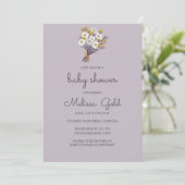 Invitation Daisy Fleur sauvage Bouquet BABY SHOWER PERSONNALI (Debout devant)