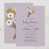 Invitation Daisy Fleur sauvage Bouquet BABY SHOWER PERSONNALI (Devant / Derrière)