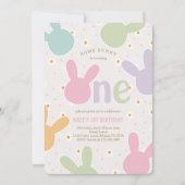 Invitation Daisy Floral Bunny 1er anniversaire (Devant)