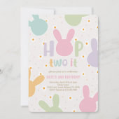 Invitation Daisy Floral Bunny 2e anniversaire (Devant)