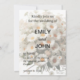 Invitation Daisy Floral Mariage