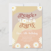 Invitation Daisy Floral N'IMPORTE QUEL ÂGE Super Peace Love P (Devant)