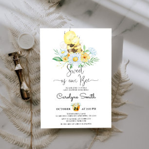 Invitation Daisy Floral Sweet comme Can Bee Baby shower