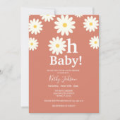 Invitation Daisy Floral Terracota Baby shower bohémien (Devant)