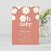 Invitation Daisy Floral Terracota Baby shower bohémien (Debout devant)