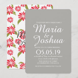 Invitation Daisy Floral Tropical Feuille Mariage