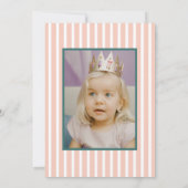 Invitation Daisy Floral Vert rose Super Fille Anniversaire (Dos)