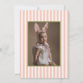 Invitation Daisy Floral Wild One boho rose Fille 1er annivers (Dos)