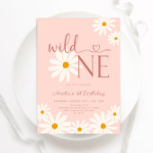Invitation Daisy Floral Wild Un 1er anniversaire