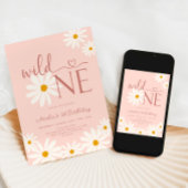 Invitation Daisy Floral Wild Un 1er anniversaire