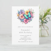 Invitation Daisy Flowers with a Beautiful Butterfly Birthday (Debout devant)