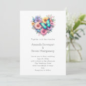 Invitation Daisy Flowers with a Beautiful Butterfly Wedding (Debout devant)