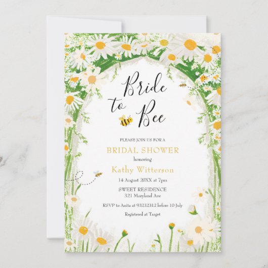 Invitation Daisy Garden et Bee Bride à Bee Bridal (Devant)