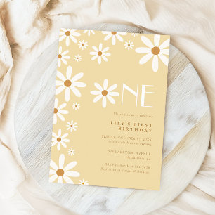 Invitation Daisy Girl 1er Anniversaire Flower Theme