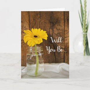 Invitation Daisy in Mason Jar Will you be my Bridesmaid
