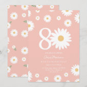 Invitation Daisy Intemporelle Quatre-Vingts Ans (Devant / Derrière)