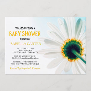 Invitation Daisy Jaune Baby shower