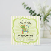 Invitation Daisy Kitty Visage Purr-fect fête d'anniversaire (Debout devant)