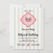 Invitation Daisy Kitty Visage Purr-fect fête d'anniversaire (Devant)