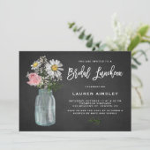 Invitation Daisy Mason Jar Chalkboard Rustic Bridal Luncheon (Debout devant)