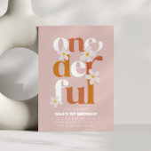 Invitation Daisy Onederful moderne Boho 1er anniversaire