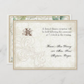 Invitation Daisy, Pansy, Rose n Papillon - Réception de maria (Devant / Derrière)