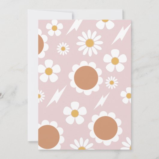 Invitation Daisy Peach Love Four Ever Super 4ème anniversaire (Dos)