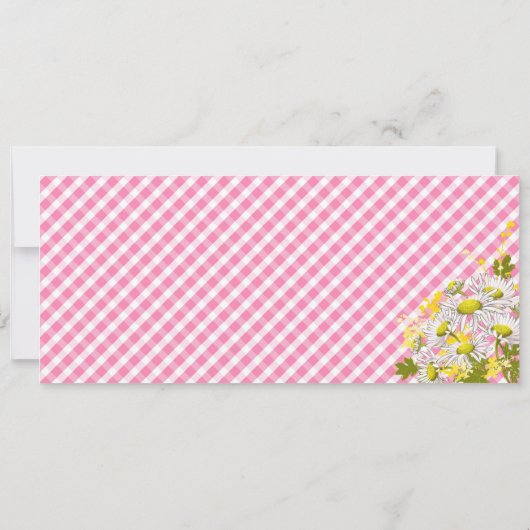 Invitation Daisy Picnic En vichy Check Baby shower (Dos)