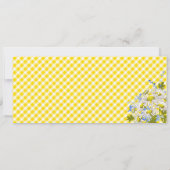 Invitation Daisy Picnic Yellow En vichy Check Baby shower (Dos)