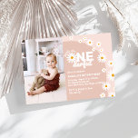 Invitation Daisy pink Miss onederful Girl 1st Birthday Photo<br><div class="desc">Daisy pink Miss onederful Boho Girl 1st Birthday</div>