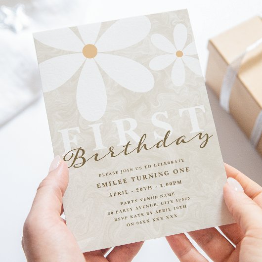 Invitation Daisy Premier anniversaire Fête à thème