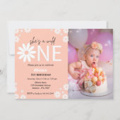 Invitation Daisy Première fête d'anniversaire bohème sauvage (Devant)