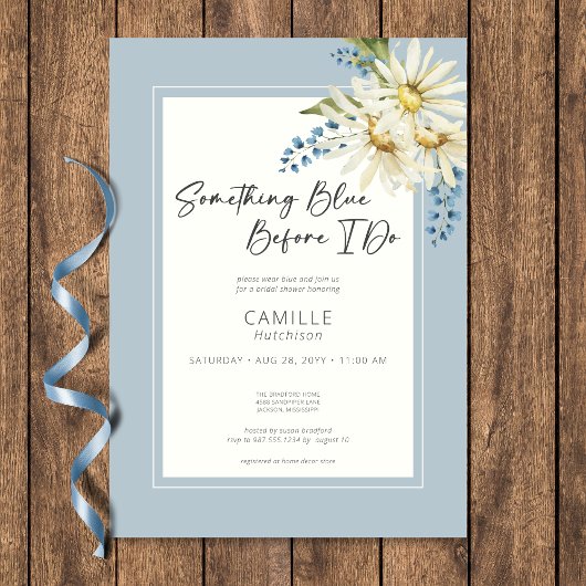 Invitation Daisy Quelque Chose De Bleu Avant De Faire Fête de