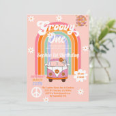 Invitation Daisy Rainbow Van Super Un 1er anniversaire (Debout devant)