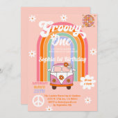 Invitation Daisy Rainbow Van Super Un 1er anniversaire (Devant / Derrière)