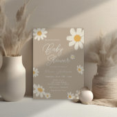 Invitation Daisy Retro Boho Baby Douche