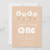 Invitation Daisy Retro Boho Party Sand Girl premier anniversa (Devant)